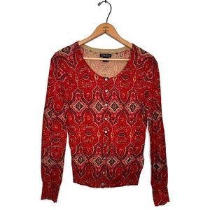 Lucky Brand | Tribal Print Button Down Cardigan Sweater Size Small